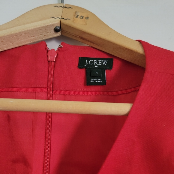 Red peplum j crew dress - Picture 3 of 4